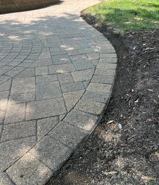 Patio pavers after restoration