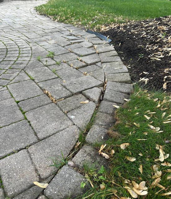 Patio pavers before restoration