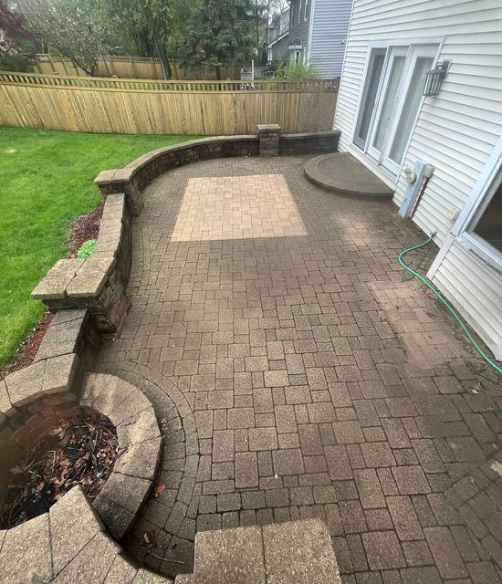 Brick paver before restoration