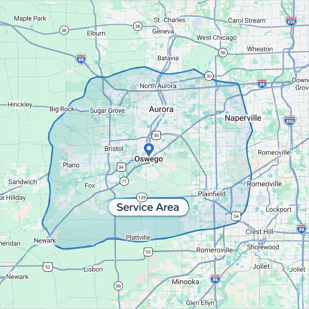 Service area radius map