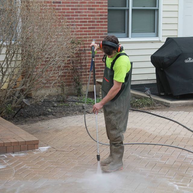 pressure washing deck